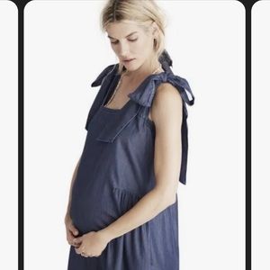 Denim Hatch Maternity Dress